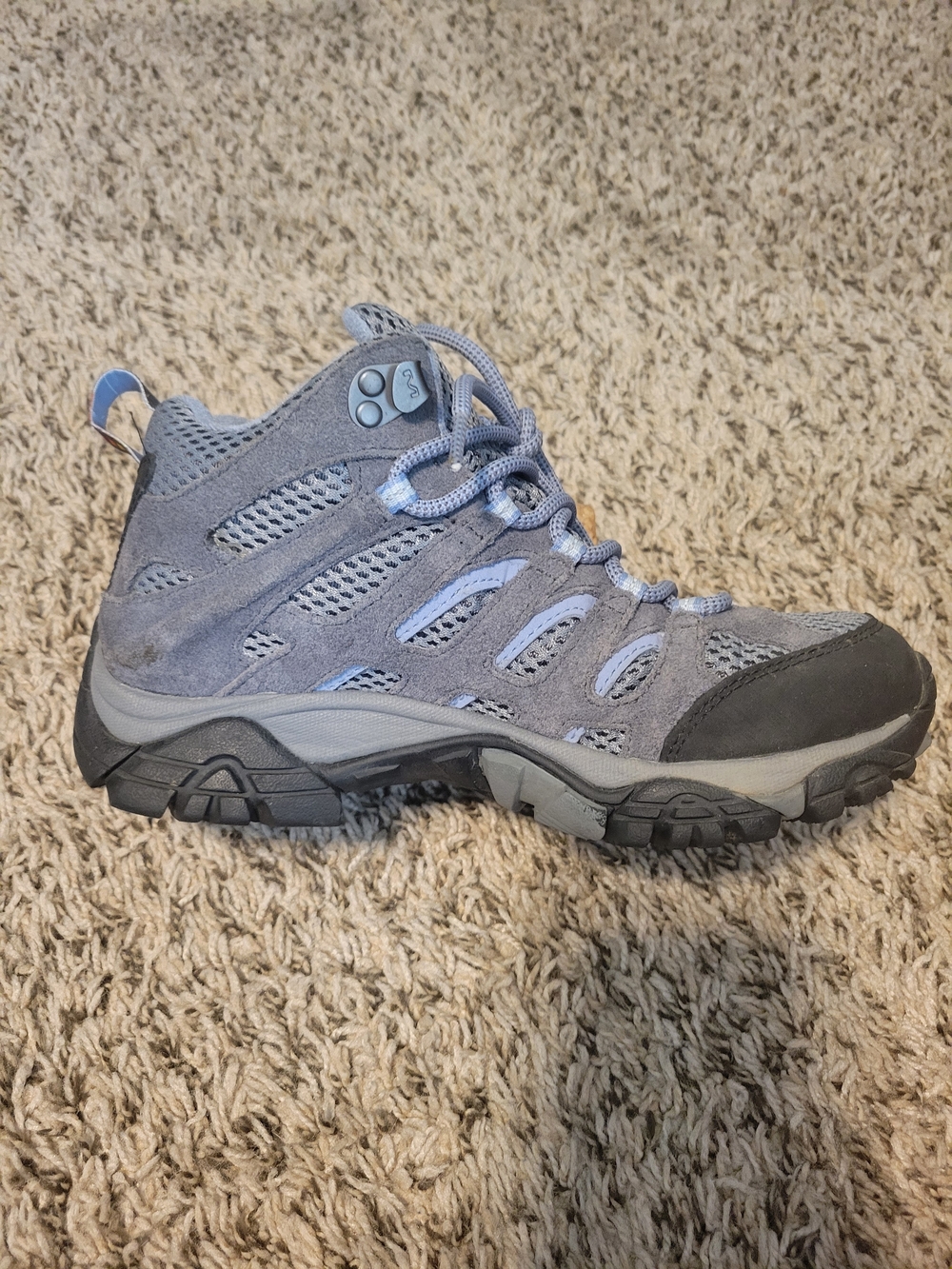 Merrell Moab 2 Waterproof Hiking Boots Gray Periwinkle Women's Size 6 EUC - Picture 4 of 7